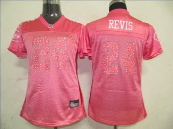 Jets #24 Darrelle Revis Red Women's Sweetheart Stitched NFL Jersey - Click Image to Close